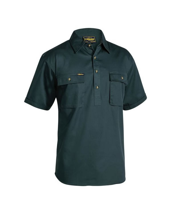 Bisley Closed Front Cotton Drill Shirt Short Sleeve